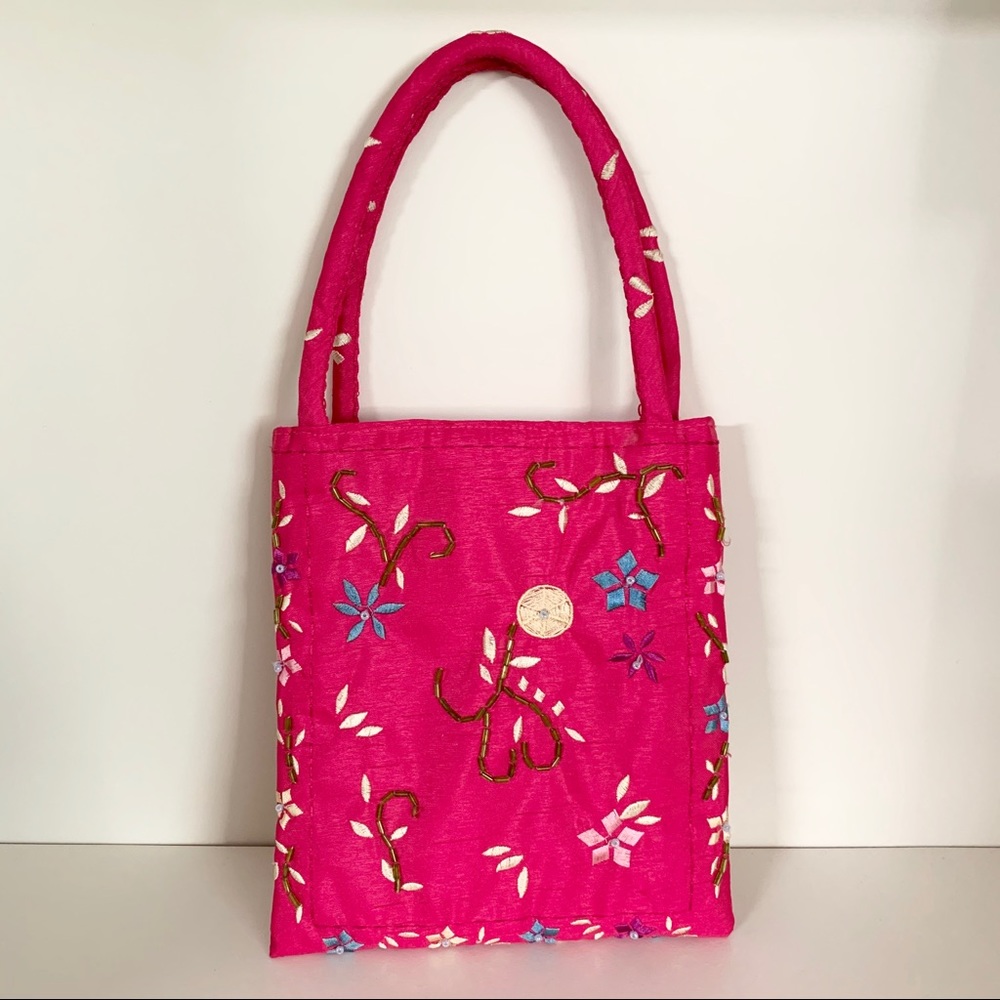 Y2k beaded embroidered puff mini tote